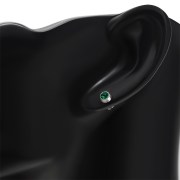 Green Cubic Zirconia Silver Stud Earrings, e426st